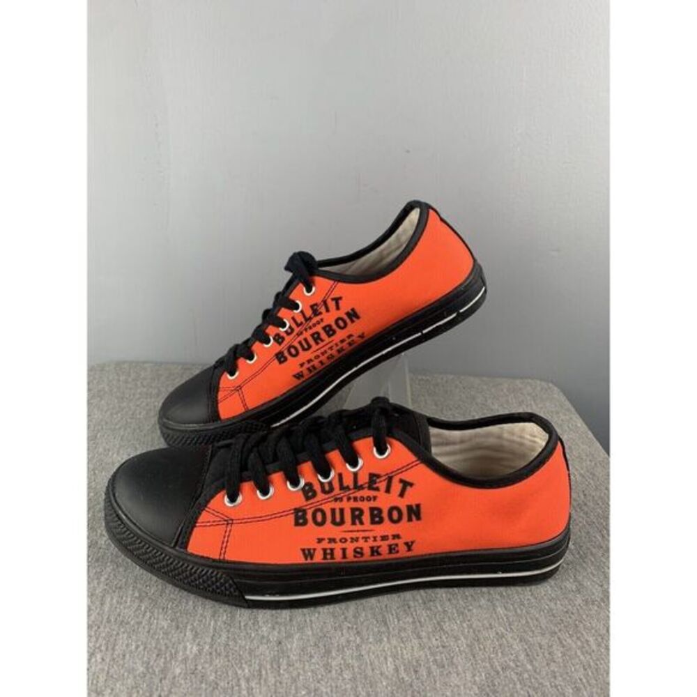 BULLEIT BOURBON FRONTIER WHISKEY Men's Skate shoes size 7 Women 9‎ orange/black